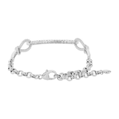 14K White Gold 1.0 carat Diamonds Adjustable Bar Bracelet