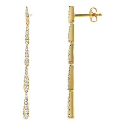 14K Yellow Gold 0.55 carats Diamonds Graduated Drop Earrings