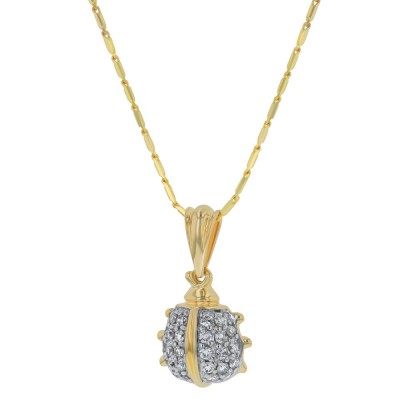 14K Yellow Gold 0.30 carat Diamonds Ladybug Pendant