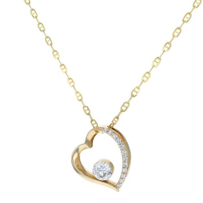 14K Yellow Gold MIRAGIO Heart Shape Diamond Pendant