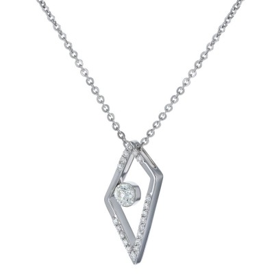 14K White Gold MIRAGIO Free Form Shape Diamond Pendant