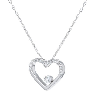 14K White Gold MIRAGIO Heart Shape Diamond Pendant