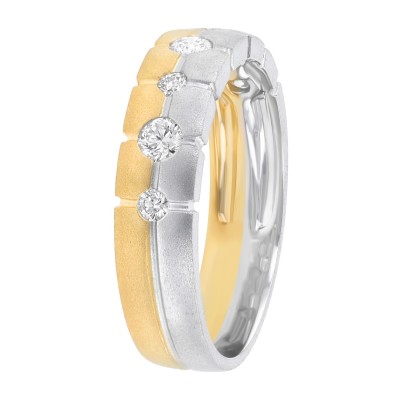 14K Two Tone Gold 0.45 carat White Diamond Band Ring