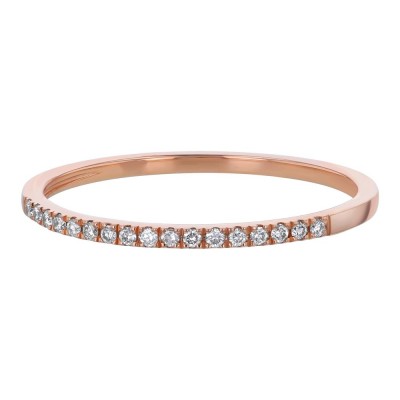 14K Rose Gold Dainty Diamond Band Ring