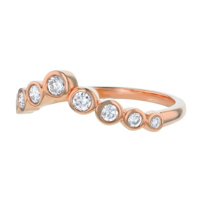 14K Rose Gold 0.35 carat Round Diamonds Crown Ring