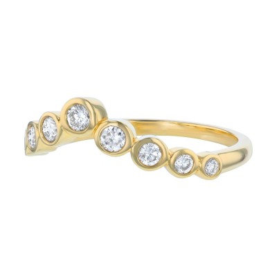 14K Yellow Gold 0.35 carat Round Diamonds Crown Ring