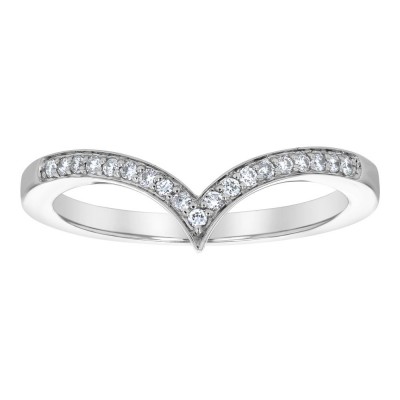14K White Gold Round Diamonds Crown Ring