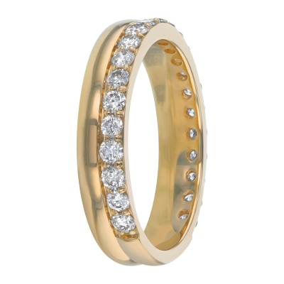 14K Yellow Gold 0.75 carat Round Diamonds Band Ring