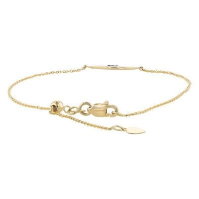 14K Yellow Gold 0.13 carat Diamonds and Blue Sapphires EVIL EYE Bracelet