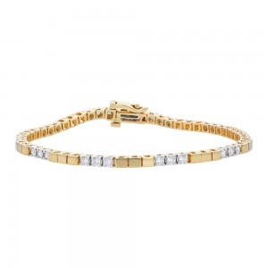 14K Yellow Gold 1.0 carat Diamonds Tennis Bracelet