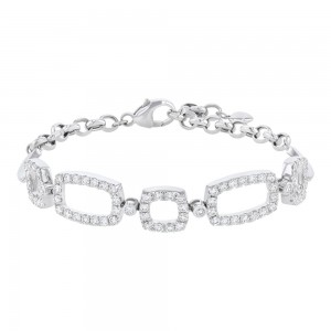 14K White Gold 1.75 carat Diamonds Adjustable Frames Bracelet