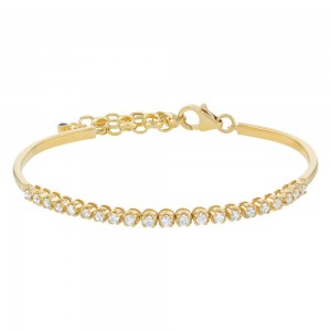 14K Yellow Gold 0.75 carat Diamonds Adjustable Bracelet
