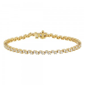 14K Yellow Gold 1.9 carat Diamonds Tennis Bracelet