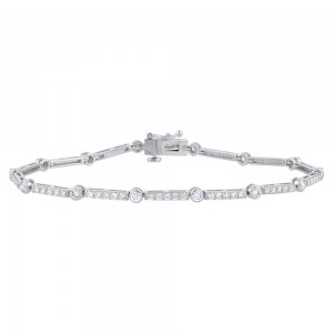 14K White Gold 2.1 carats Diamonds Petite Tennis Bracelet