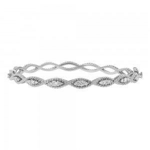 14K Yellow Gold 0.75 carat Diamonds Braids Bangle Bracelet