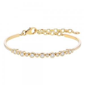 14K Yellow Gold 0.75 carat Bezel Diamonds Adjustable Bracelet