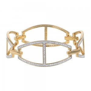 14K Yellow Gold 2.7 carat Diamonds Elongated Links Bracelet