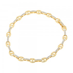 14K Yellow Gold 1.00 carat Diamonds Matiner Link Bracelet