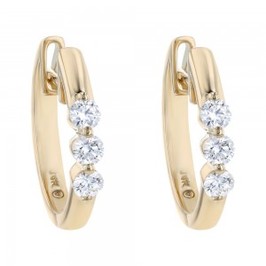 14K Yellow Gold 0.45 carat Diamonds Hoop Earrings