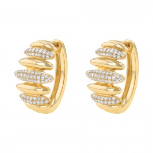 14K Yellow Gold 0.65 carat Diamonds Marquise Shapes Leverback Earrings