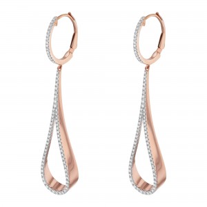 14K Rose Gold 0.75 carats Diamonds Dangle Tear Drop Earrings