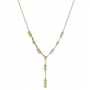 14K Yellow Gold 0.65 carat Diamonds Y shape Necklace