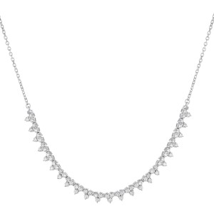 14K White Gold 2.00 carat Diamonds Flexible Bar Necklace