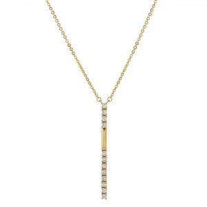 14K Yellow Gold 0.27 carat Diamonds Y shape Necklace