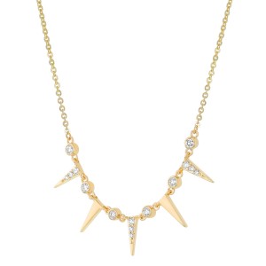 14K Yellow Gold 0.30 carat Diamonds Geometric Stations Necklace