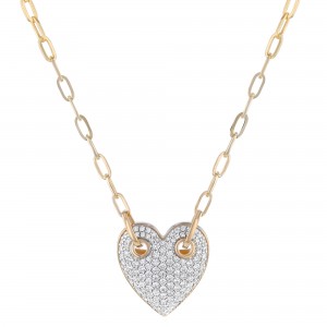 14K Yellow Gold 1.00 carat Diamonds Heart Necklace