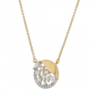 14K Yellow Gold 0.38 carat Diamonds Round Necklace