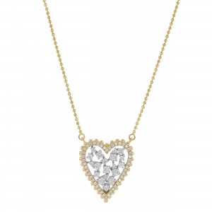 14K Yellow Gold 0.55 carat Diamonds Heart Necklace