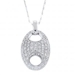 14K White Gold 0.75 carat Diamonds Mariner Link Pendant