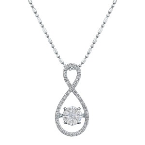 14K White Gold 0.50 carat Fusion Dancing Diamonds Eight Figure Necklace