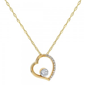 14K Yellow Gold MIRAGIO Heart Shape Diamond Pendant