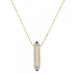 14K Yellow Gold 0.50 carat Diamonds MEZUZA Pendant
