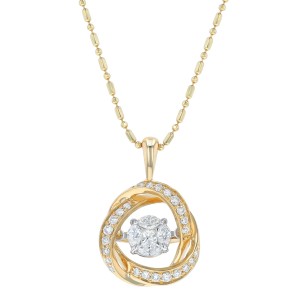14K Yellow Gold 0.55 carat Fusion Dancing Diamonds Necklace