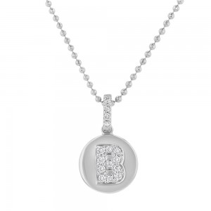 14K White Gold Letter 