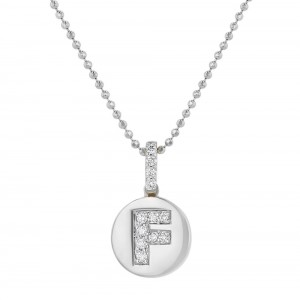 14K White Gold Letter 