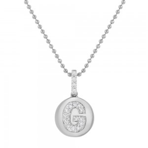 14K White Gold Letter 