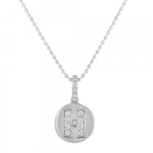 14K White Gold Letter 