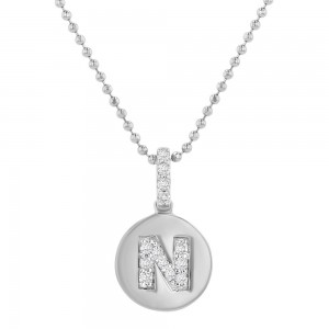 14K White Gold Letter 