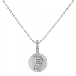 14K White Gold Letter 