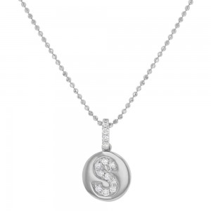 14K White Gold Letter 