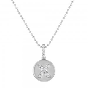 14K White Gold Letter 