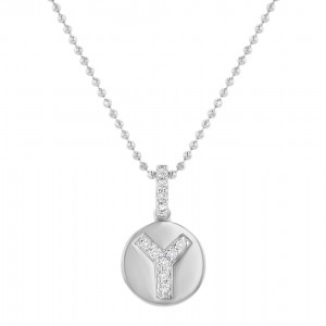 14K White Gold Letter 