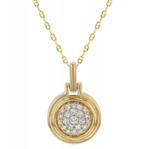 14K Yellow Gold 0.25 carat Diamonds Round Bail Pendant