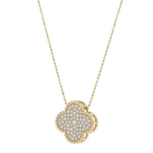 14K Yellow Gold 0.25 carat Diamonds Clover Pendant