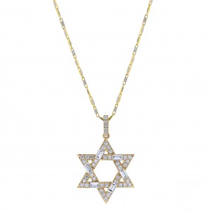 14K Yellow Gold 0.60 carat Diamonds Star of David Pendant