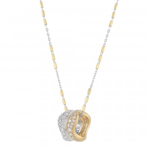 14K Yellow and White Gold 0.75 carat Diamonds Wave Pendant